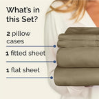 Twin XL Sheets Set 4 Piece - Includes 2 Pillowcases - Bed Sheets Twin XL Size - Soft Hotel Luxury Bedding - Cooling, Comfy and Breathable - 1 Flat & 1 Fitted & 2 Pillowcases w/ Deep Pockets - Khaki