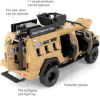 Compatible for 1:24 Alloy Armored Car Model, Collectible Diecast Saber-Toothed Tiger Explosive Protected Vehicle Toy, Pull Back Toy Car with Sound and Light for Adult Kids (Yellow)