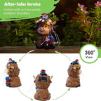 Solar Highland Cow Outdoor Statues for Garden: Outside Decor with Funny Gnomes Clearance for Yard Art Lawn Ornaments Porch Patio Balcony Home House - Birthday Gifts for Grandma Mom Women(Cow Gnome)