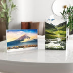 4x6 Acrylic Picture Frame 5 Pack, Clear Freestanding Double Sided Frameless Magnetic Photo Frames, Desktop Display Decor Gift