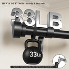 Oneach Black Curtain Rods for Windows 72 to 144 Inch, 1 Inch Pole Adjustable Length Heavy Duty Metal Curtain Rod Set, for Outdoor Bedroom Kitchen Living Room (16 to 150 Inch)