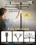 ONEMIX 42" LED Desk Lamp with Clamp, Architect Desk Light with Remote, Adjustable 4-Segment Bar, 1800LM Bright, Eye-Caring Desk Lamp for Home Office, Reading, Study, Dual Monitors, Workbench (Black)