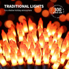 300LIGHTS(2*150L) ORANGE Extra-Bright With End Connectors Halloween Decorative Lights 19.44m UL Certified Mini String Light Set Waterproof for Halloween Home Garden Christmas Tree Party Patio