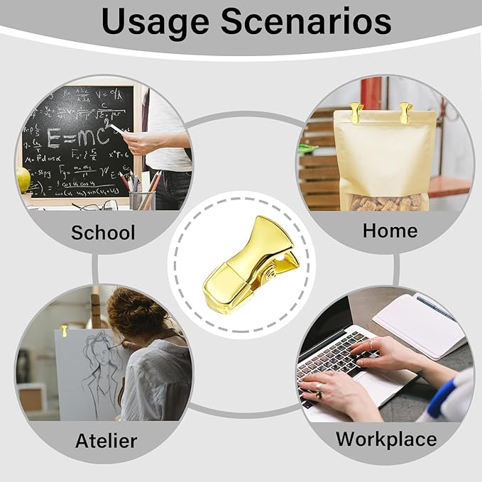 35 Pack Mini Metal Alligator Clips for Crafts Non-Slip Silicone-Coated Retro DIY Badge Small Clips (Glossy Gold)