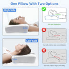 NPET Cervical Pillow for Neck Pain Relief, Ergonomic Hollow Design, Odorless Memory Foam Pillow for Sleeping, Orthopedic Contour Neck Support Pillows for Side, Back, and Stomach Sleepers