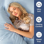 Twin XL Sheets Set 4 Piece - Includes 2 Pillowcases - Bed Sheets Twin XL Size - Soft Hotel Luxury Bedding - Cooling, Comfy & Breathable - 1 Flat & 1 Fitted & 2 Pillowcases w/ Deep Pockets - Sky Blue