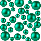 300Pcs Pearl Vase Filler, Green No Hole Faux Pearl Beads for Centerpieces Vases, Candle Centerpieces, Wedding Birthday Party Home Decor 8/10/14/20mm