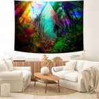 Delur Forest Tapestry Tree of Life Tropical Rainforest Tapestry Wall Hanging Colorful Nature Landscape Mystical Psychedelic Spiritual Headboard for Bedroom Living Room Home Decor (59.1" x 78.7")