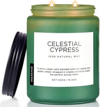 M&SENSE Celestial Cypress - Cedar & Spice Soy Jar Candles, Cedarwood Cardamom Large Winter Scented Candles 19.4oz 110 Hour Long Lasting Burn, Non Toxic Natural Warm Woody Scent Gifts for Men Women