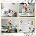 12 Pcs Glass Cylinder Vases for Centerpieces 8 Inch Clear Ribbed Tall Bud Vase for Centerpieces for Flower Wedding Decoration Floating Candle and Indoor Home Decor, Housewarming Gift