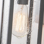 mirrea 11" Classic Outdoor Wall Sconce 1 Light in Matte Gray Rectangular Metal Frame and Clear Glass Shade Waterproof Porch Light Patio Light Pack of 2