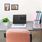 CRUGLA 5x7 Magnetic Picture Frames for Refrigerator 12 Packs, Modified Magnetic Sheet with Self Adhesive Backing, Black 5 by 7 Magnetic Photo Frame Set for Glass Window Door Cubicle