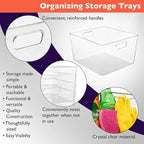 ClearSpace XL Clear Plastic Storage Bins - 2 Pack for Kitchen Cabinet and Fridge Organization