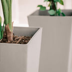 XBrand Modern 28-Inch Square Planter, Modern Tapered Planter Perfect for Indoor & Outdoor, Patio Décor, Set of 2