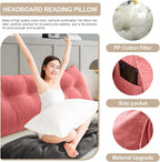 Large Triangular Headboard Pillows Long Backrest Positioning Support Bolster Cushion for Daybed Fluffy Quality Plush Body Wedge Pillow with Removable Cover(Rusty Red -Twin/Twin XL-39x8x20 in)