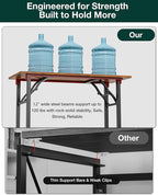 Frylr Small Folding Computer Desk – Portable 55.1 Inch Foldable Laptop Table, Collapsible and Compact for Easy and Fast Setup, Lightweight for Small Spaces, Home Craft and Study Use, Rustic Brown