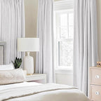 MIULEE Linen Texture Curtains for Bedroom Solid 100% Blackout Thermal Insulated Grayish White Curtains Grommet Room Darkening Curtains/Drapes for Living Room Nursery 52x72 Inch (2 Panels)