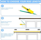 Curtain Rods for Windows 16 to 120 Inches, Curtain Rod Max Adjustable Length of 132 IN, 1" Diameter Drapery Rods Round Finials, Brown, Pack of 2