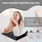 Prosixtoy Wedge Leg Elevation Pillow-Neck Pillows for Pain Relief Deep Sleep Bed Cushion Body Pillow-Knee Pillow Lumbar Support Pillow for Back Sleeper,Fast Inflating Deflation(Black)