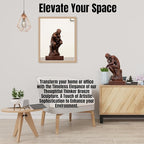 【9.5" Pure Bronze Statue】 The Thinker Bronze Statue Rodin Sculpture Ornament for Home Office Decor Famous Art Craft Collection