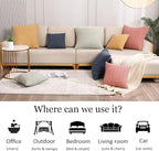 18x18 Throw Pillow Cover 1pc Boho Decorative Pillow Shams Stone Washed Cotton Pillowcase Waffle Square for Couch Sofa Chair Bed Car,Coral Pink