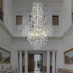 H61'' Silver Crystal High Ceilings Chandelier Staircase Chandeliers Modern Crystal Tree Branch Chandelier, D40'' Foyer Chandelier for High Ceiling Luxury Large Living Room Chandelier, 23-Lights
