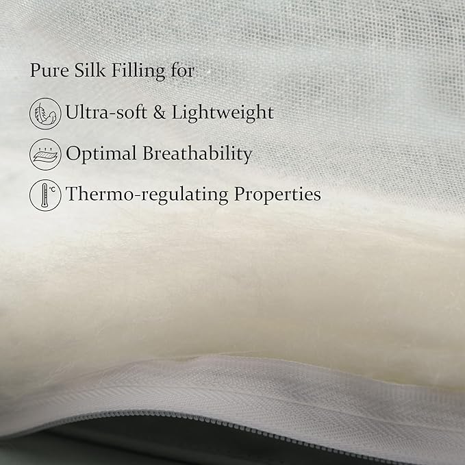 CUDDLE DREAMS Lightweight Silk Filled Comforter for Summer, Detachable Tencel Duvet Cover for Easy Care, Naturally Breathable (Steel Gray, Twin)