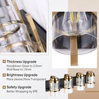 Black Gold Wall Sconces,Bathroom Vanity Light Fixtures,4 Lights Black Sconce Over Mirror,Farmhouse Bathroom Lights(Bulbs not Included)