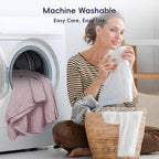 PHF Ultra Soft Waffle Weave Blanket Twin Size 66"x 90"- Washed Lightweight Breathable Cozy Woven Blanket for Bed - Aesthetic Decor for Couch Bedding Sofa Home Car - Dusty Rose