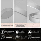 Room Decor Modern LED Chandelier 23.62'' Dimmable 1-Ring Chandelier 76W Circular Pendant Light for Dining Room Kitchen Island Bedroom, 6000K, Silver UL Listed