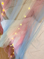 Comtelek Curtains Bed Canopy Rainbow Mosquito Net for Bed Canopy Four Corner Post Elegant Mosquito Net Set, Stick Hook &Profession Rope for net, Screen Netting Canopy Curtains, Full/Queen/King