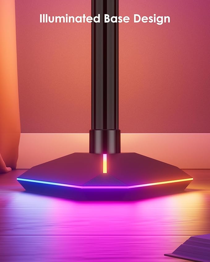 Corner Floor Lamp, RGB LED Corner Lamp with Music Sync, Smart App and Remote Control Color Changing Ambience Light, LED Lamp with 16 Million Colors for Gaming Room, Bedroom, Living Room