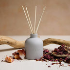 Craft & Kin Reed Diffuser for Home & Bathroom – Rose & Oud Reed Diffuser Set with Fragrance Sticks, Long-Lasting Alcohol-Free Scent, Fall Earthenware Collection, 6.7oz
