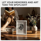 Homeforia A5 Picture Frame White Wood, High-End Oak 5.8x8.3 Frame Matted to 4.1x5.8 inch Photo, A5 Size Walnut Wooden Frames with Mat A6 for Print, 5.8 by 8.3 Frame, Tempered Glass, Wall Kit, Set of 1