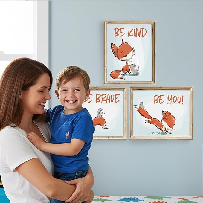 Fox Wall Art Prints (Set of 3) - Unframed - 11x14s | Inspirational and Whimsical Fox-Themed Wall Decor for Kids' Rooms, Nurseries, or Living Spaces | Wall Decor for Animal Lovers | Living Room Decor