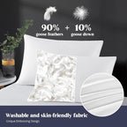 puredown Goose Feather Pillows, 100% Cotton Cover White Bed Pillows King Size Set of 2, Hotel Collection for Bedroom Sleeping (20 x 36, 2 Pack)