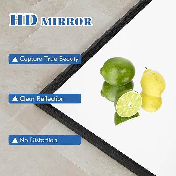 Rectangle Bathroom Mirror 40x30 Inch, Matte Black Framed, 4MM Tempered Glass, Anti-Rust, Wall-Mount Vanity Mirror for Bathroom & Bedroom, Hangs Horizontally or Vertically