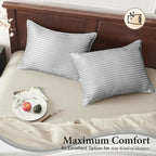 Basic Beyond King Size Pillows - Down Alternative Pillows for Sleeping, Soft King Pillows Set of 2 for Back, Stomach or Side Sleepers, Silver, 20x36 Inches