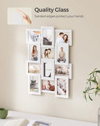 SONGMICS Collage Picture Frames, 4x6 for Wall Decor Set of 12, Multi Family Photo for Gallery Decor, Hanging Display, Assembly Required, Cloud White URPF026W01