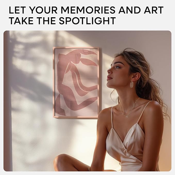 Homeforia 11x17 Picture Frame Rose Gold, High End Metal 11x17 Poster Frames with Mat 8x12 Photo, 11 x 17 Rose Gold Frames Matted to 8 by 12 Print, 17x11 Thin Frames, Tempered Glass, Wall Kit, Set of 1