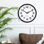 Atomic Wall Clock 14 Inch, Modern Clock Battery Operated Classic Analog Decorative for Kitchen, Living Room, Office, Bedroom, Bathroom (Black)