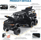 Toy Trucks for Boys 1/32 Diecast Trucks Mammoth Model Truck,Collectible Pickup Truck Model Kit,Pull Back Cars with Lights and Sounds,Toy Trucks for Boys Age 4-7（Black）