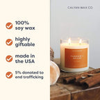 Calyan Wax Co. 2 Wick Candle, Pumpkin + Spices Scented Candle, 37 Hour Burn Time, Aromatherapy Soy Candles, Non Toxic & Vegan Soy Wax, Glass Tumbler Scented Candles, 12.5oz