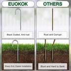 12 Inch Ground Stakes Heavy Duty J Hook 30 Pack Metal Spikes Galvanized Ground Anchors Rebar Tent Stakes for Fence, Bounce House, Gazebos and Outdoor Decorations Inflatables