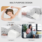 BALAPET 3-in-1 Adjustable Height Wedge Pillow, 7" Height Leg Knee Pillow for Side Sleepers & Aligns Spine, Supportive Bolster Pillow for Pregnancy Relieves Pressure Hip Leg Elevation, 22", White