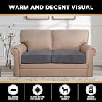 PrinceDeco Stretch Velvet Couch Cushion Covers for Individual Cushions Sofa Cushion Cover Seat, Sofa Covers Washable, Couch Seat Cushion Covers for Sectional (2 Pieces, Grey)