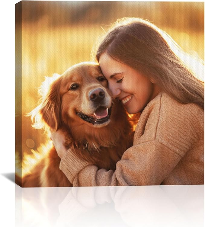 SPECPIX Custom Canvas Prints with Your Photos Customized Canvas Wall Art Personalized Canvas Pictures Gifts for Pet Dog Baby Family Mom Dad Men Women Couple Boyfriend Girlfriend Framed 10x10
