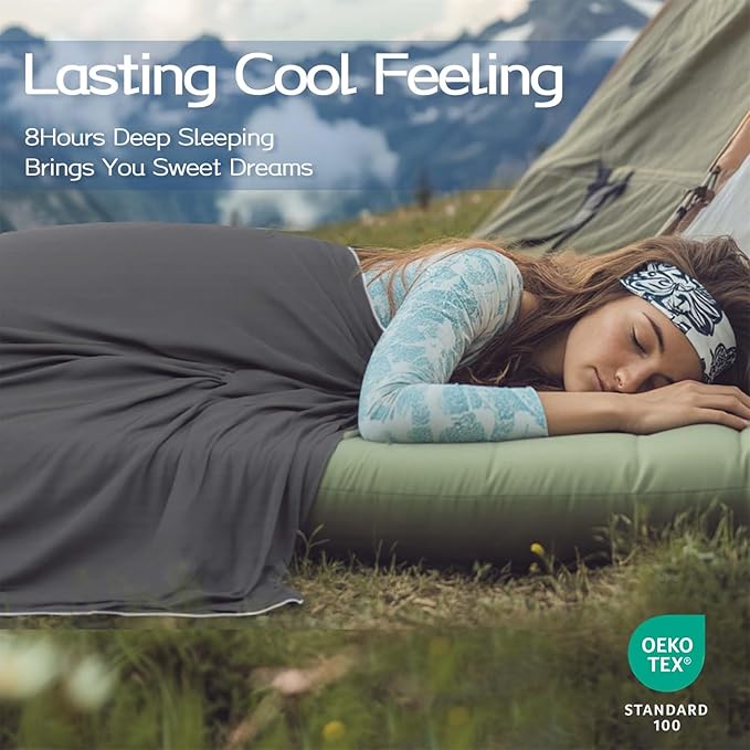 King Cooling Comforter with Tencel™ Fill for Hot Sleepers & Night Sweats - Lightweight, Breathable, Double-Sided Cold Blanket All Season Thin Bedding (Grey, 106"x 90")