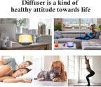 Diffuserlove Essential Oil Diffuser 500ML Aromatherapy Diffuser Mist Humidifiers 7 Color LED Lights Diffusers for Home Office Bedroom (Size:6.7" L x 6.7" W x 4.7" H)