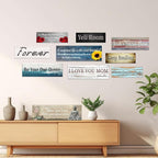 CHAOSETKEN Custom Text Sign Wall Art Personalized Family Quote Wall Decor Family Sign Canvas Prints Customized Wood Text Quote Pictures Rustic Farmhouse Decor Framed (12L x 4W)